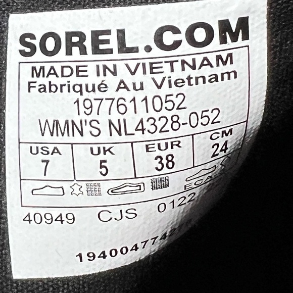 🌻Sorel Gray Emelie™ II Waterproof Full Grain Leather Ankle Boot Women's Size 7 - Picture 9 of 12